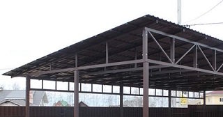 Односкатные навесы из профнастила 4 на 4: монтаж и продажа в Астрахани от 1765 руб.